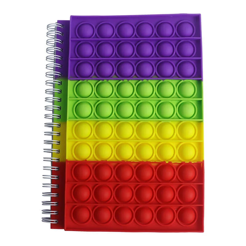 Rainbow Pop-Its Spiral Notebook – 50 Sheets of Fidget + Function