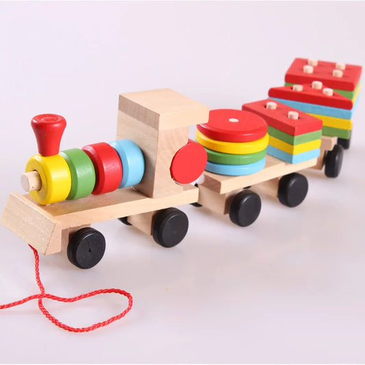 Wooden Train Building Blocks